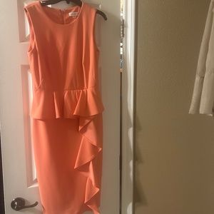 Calvin Klein Coral Peplum Dress
